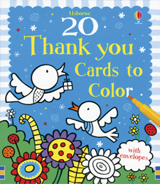 20 thank you cards to color