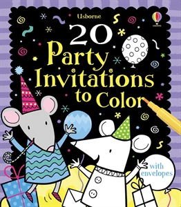 20 Party Invitations to Color