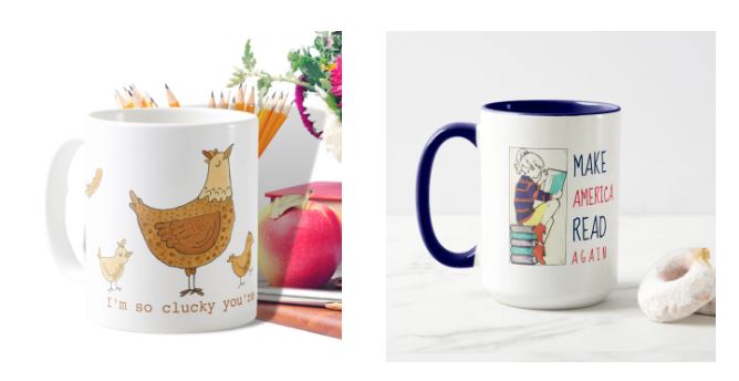 Book Lover & Teacher Appreciation Coffee Mugs