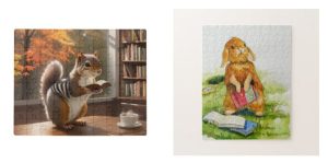 reading book lover customizable puzzles
